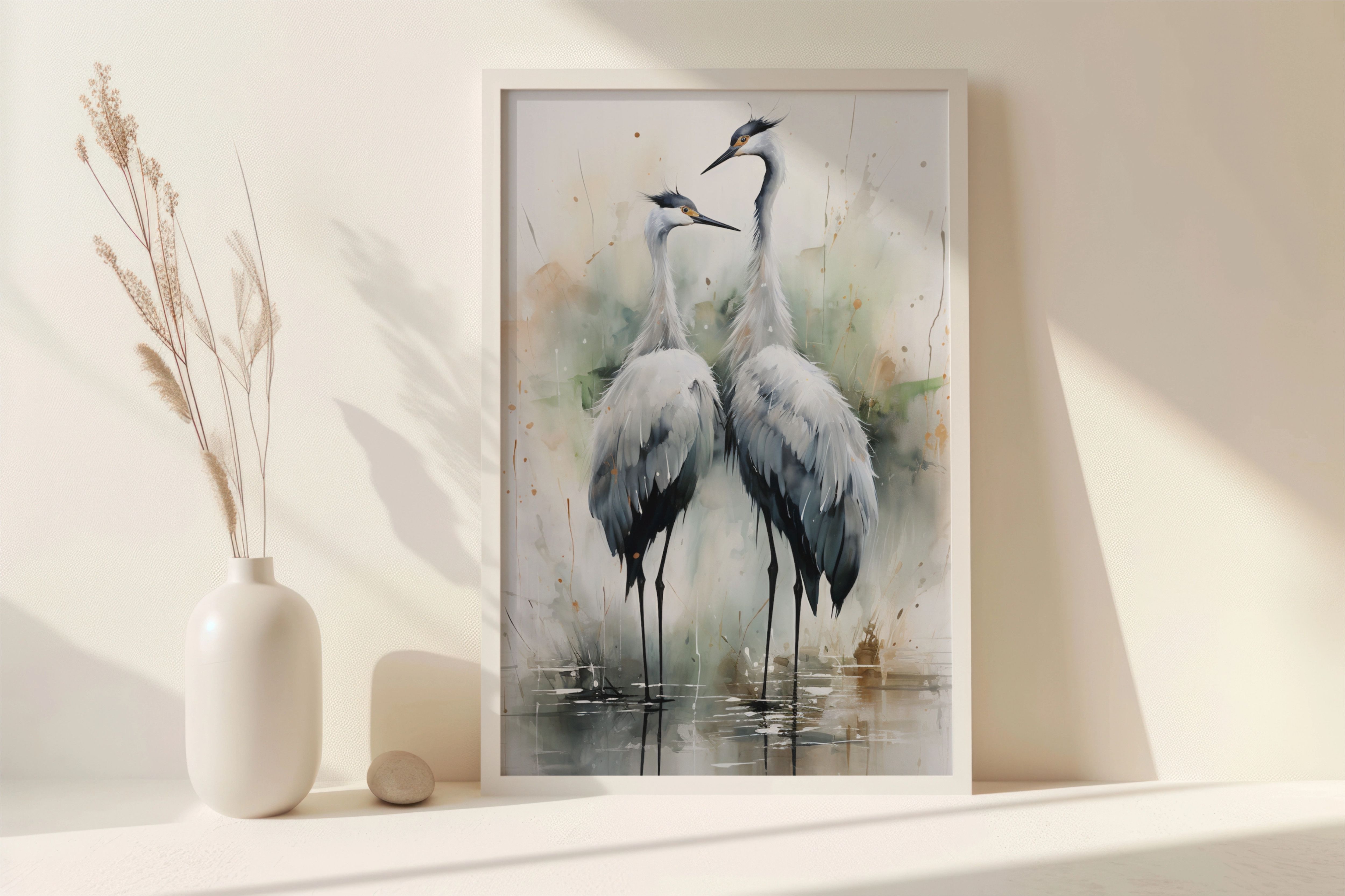 Plakat 50x70 cm Czaple | Wydruk na Ścianę | Plakaty do Salonu Sypialni