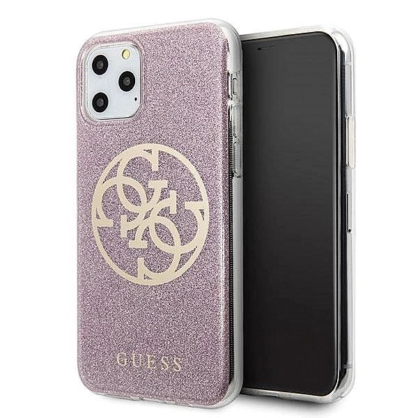 Etui Guess 4g Circle Glitter na iPhone 11 Pro Max - różowe