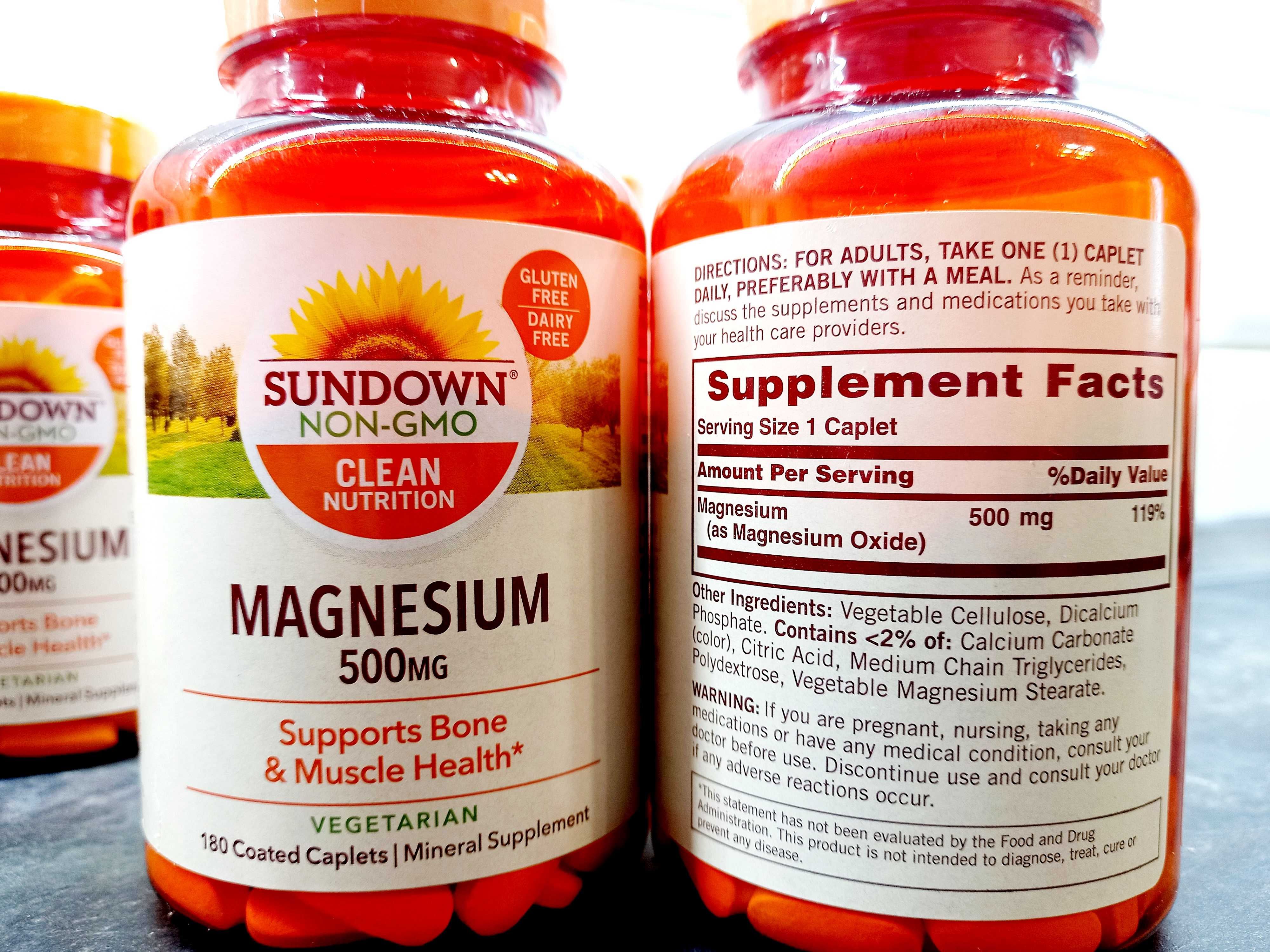Sundown Naturals, Magnesium 500 мг (180 таб.), магний оксид, магній