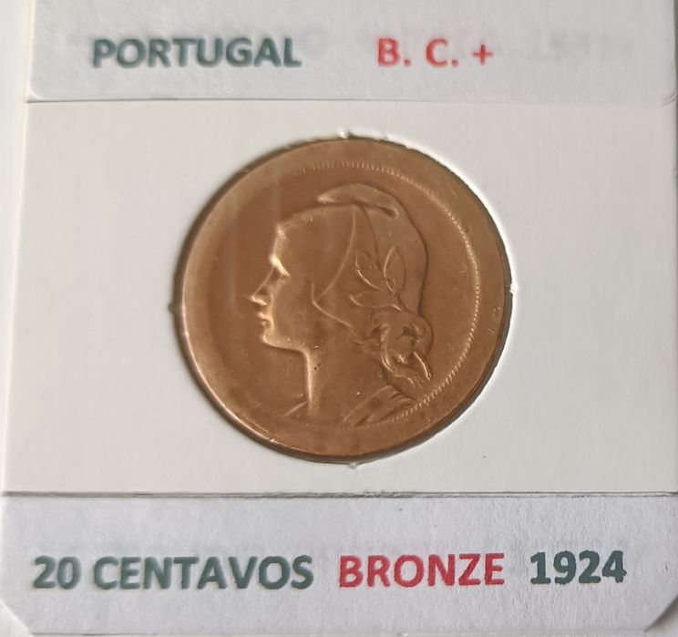 4 Moedas de 20  centavos da primeira República Portuguesa