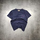 MĘSKA PREMIUM Koszulka Granatowa z Efektem Sprania Polo Ralph Lauren