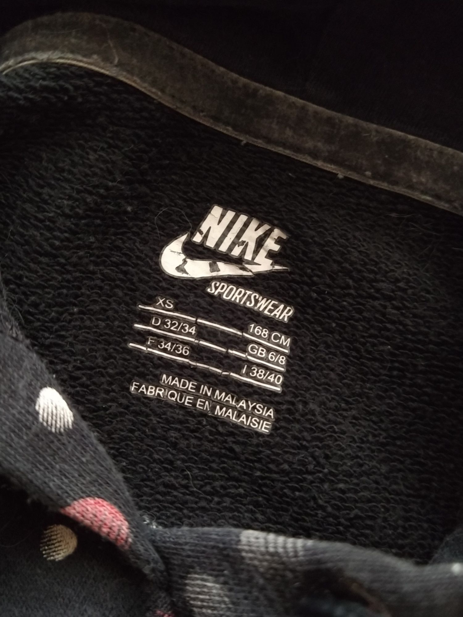 Czarna bluza damska Nike w kropki r. XS 34