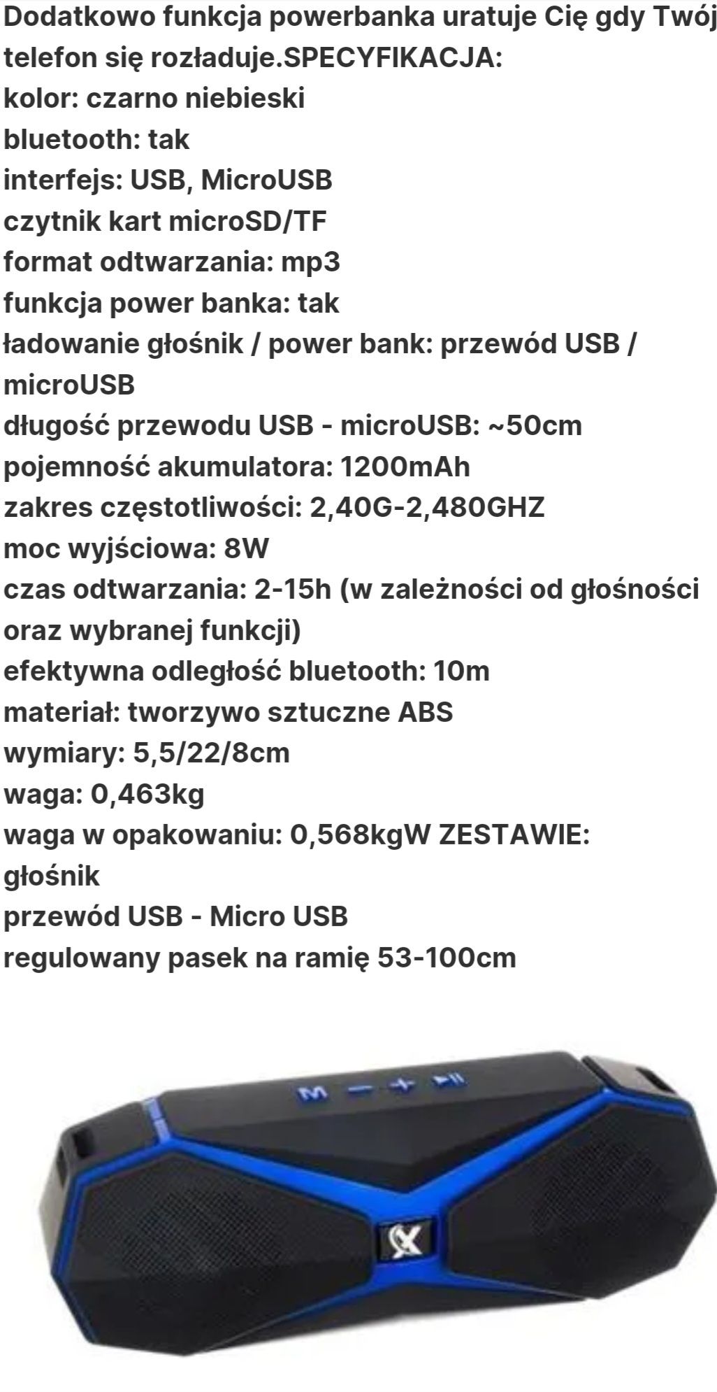 Głośnik bezprzewodowy/powerbank
