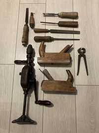 Stare narzędzia stolarskie zestaw