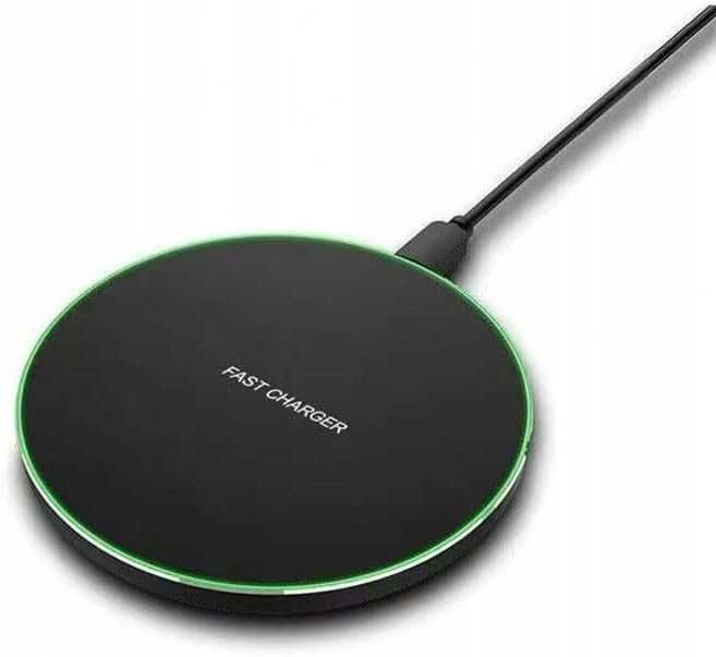 CZARNA ładowarka indukcyjna, bezprzewodowa, stacja ładująca USB-C