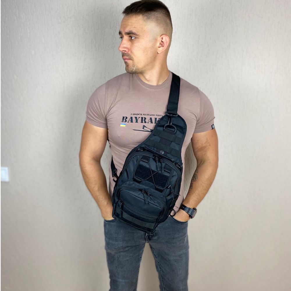 Тактическая нагрудная мужская сумка слинг мини рюкзак бананка
