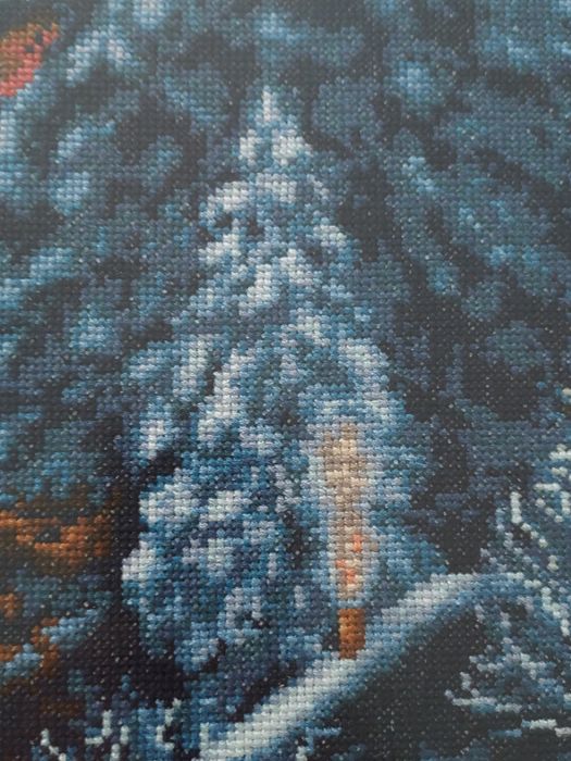 Зима ,вишита картина