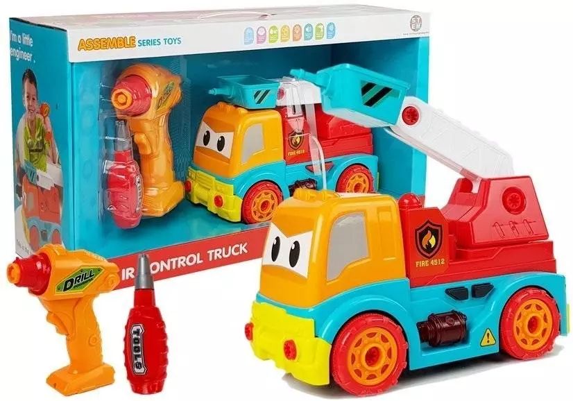 Wóz strażacki do rozkręcania zdalnie sterowany. Leantoys