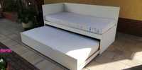 kanapa Łóżko podwójne piętrowe białe 90x200 sofa materac wersalka