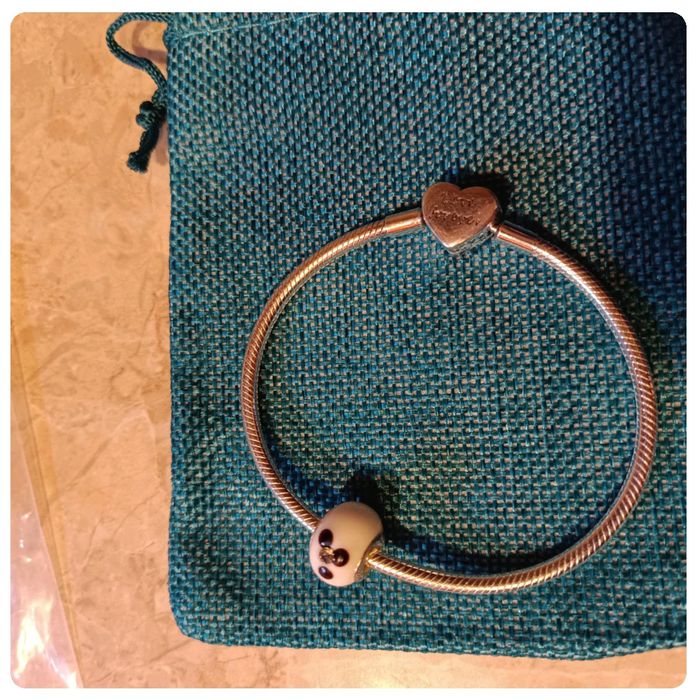 Nowa bransoletka 20cm serce modułowa wężyk paw cyrkonie + charms grati