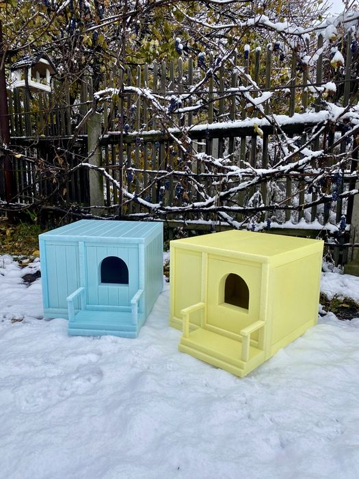 Зимняя будка. Уличный домик для котов. Утеплённая будка для кота.