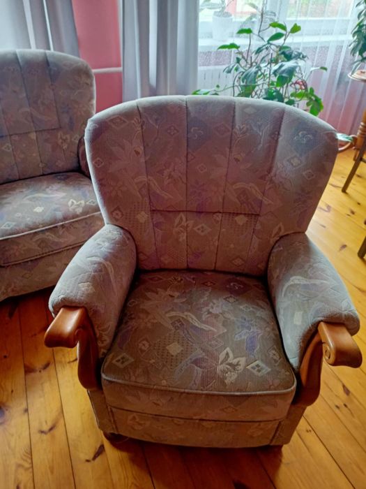 Komplet wypoczynkowy retro/vintage – kanapa + fotel