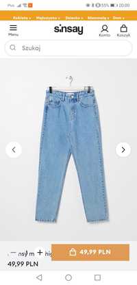 Spodnie jeans mom fit Sinsay 38