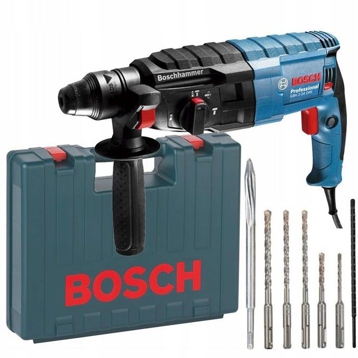Młotowiertarka udarowa 2,7J sds-plus 790W GBH240 +zestaw wierteł Bosch