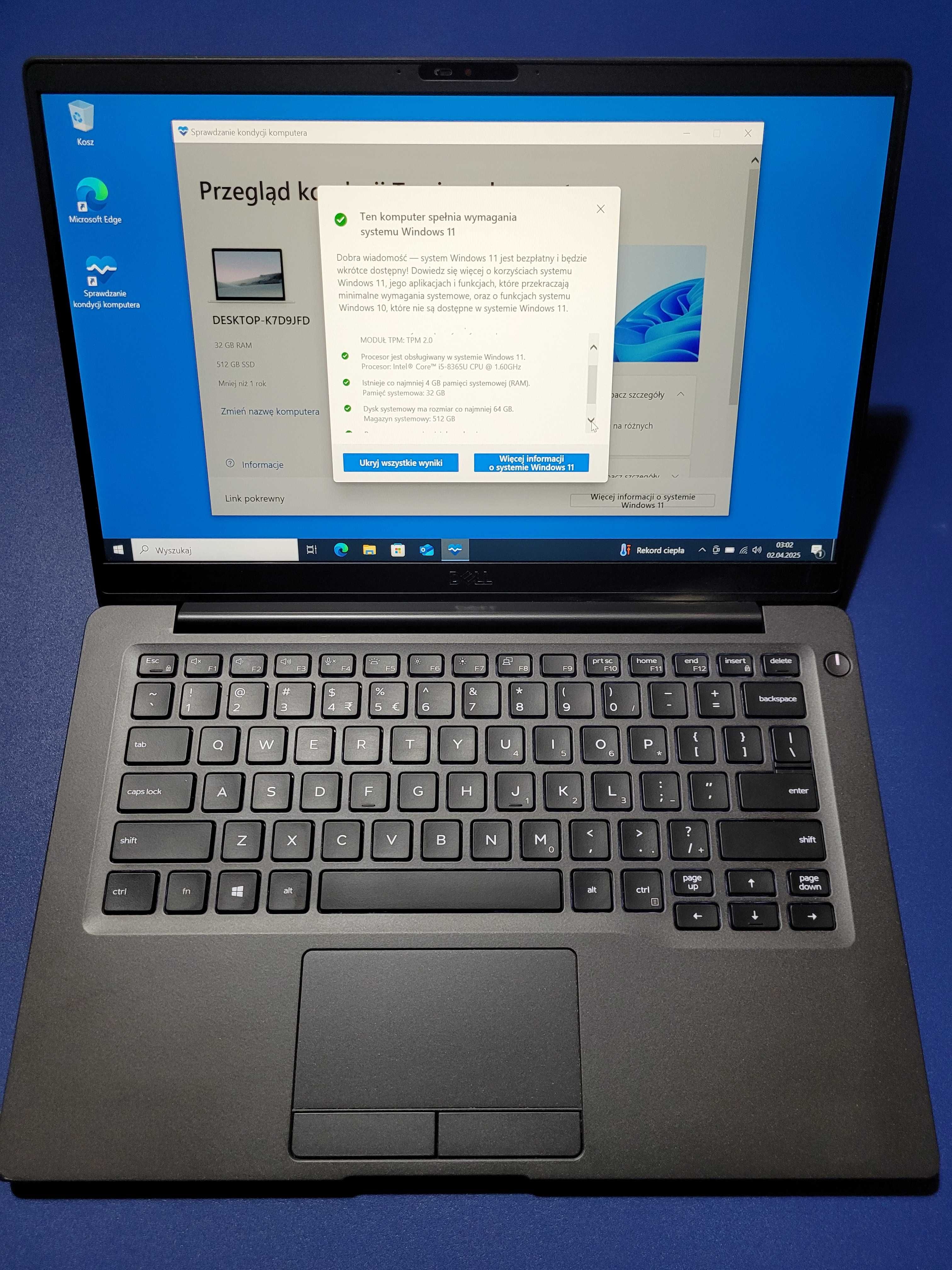 Laptop Dell Latitude 7400 i5 -8365u / 16GB / 256GB / 14 FHD _Gwarancja
