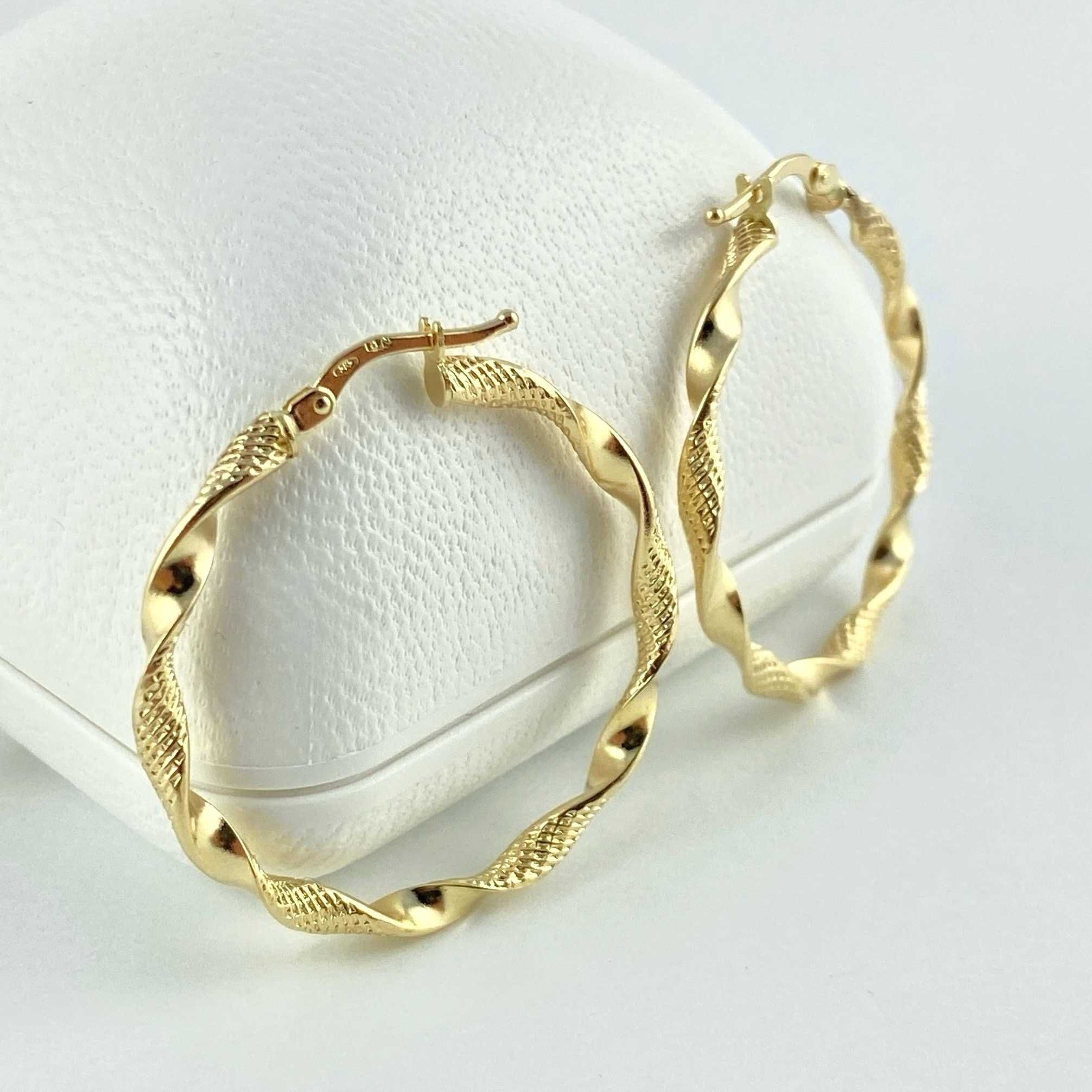 Cudowne ZŁOTE kolczyki skręcane KOŁA 3,1cm PR. 585 (14K)