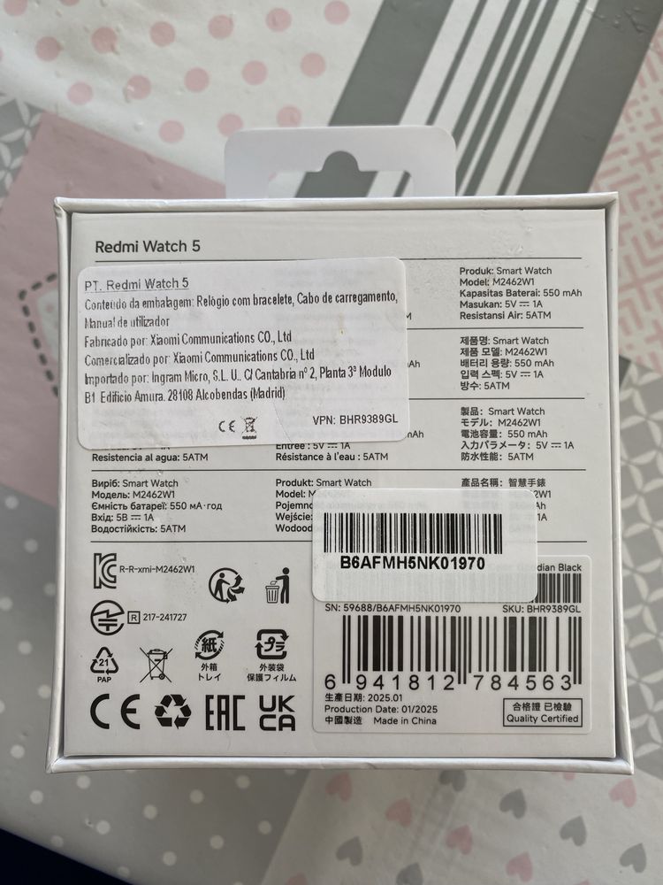Redmi watch 5 selado Ler descrição
