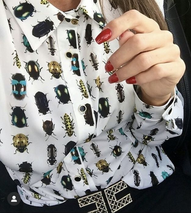 Chaos Marta Boliglova koszula elegancka w żuczki S 36 wiskoza