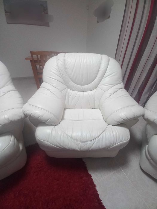 Conjunto completo de Sofás em Pele genuína