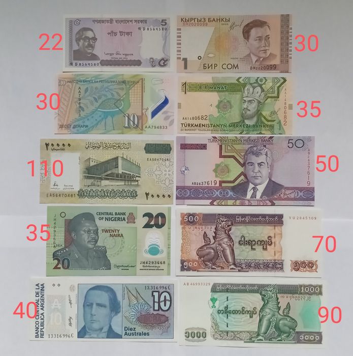 Банкноти Європи Та інші.