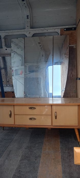 Toaletka szafka komoda antyk PRL lustro trójdzielne vintage