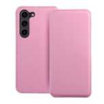 Kabura DUAL POCKET Book do SAMSUNG S24 jasny różowy+szkło hartowane