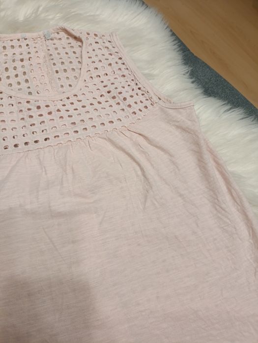 Bluzka z a'la siatka na plecach i dekolcie made in italy różowa damska