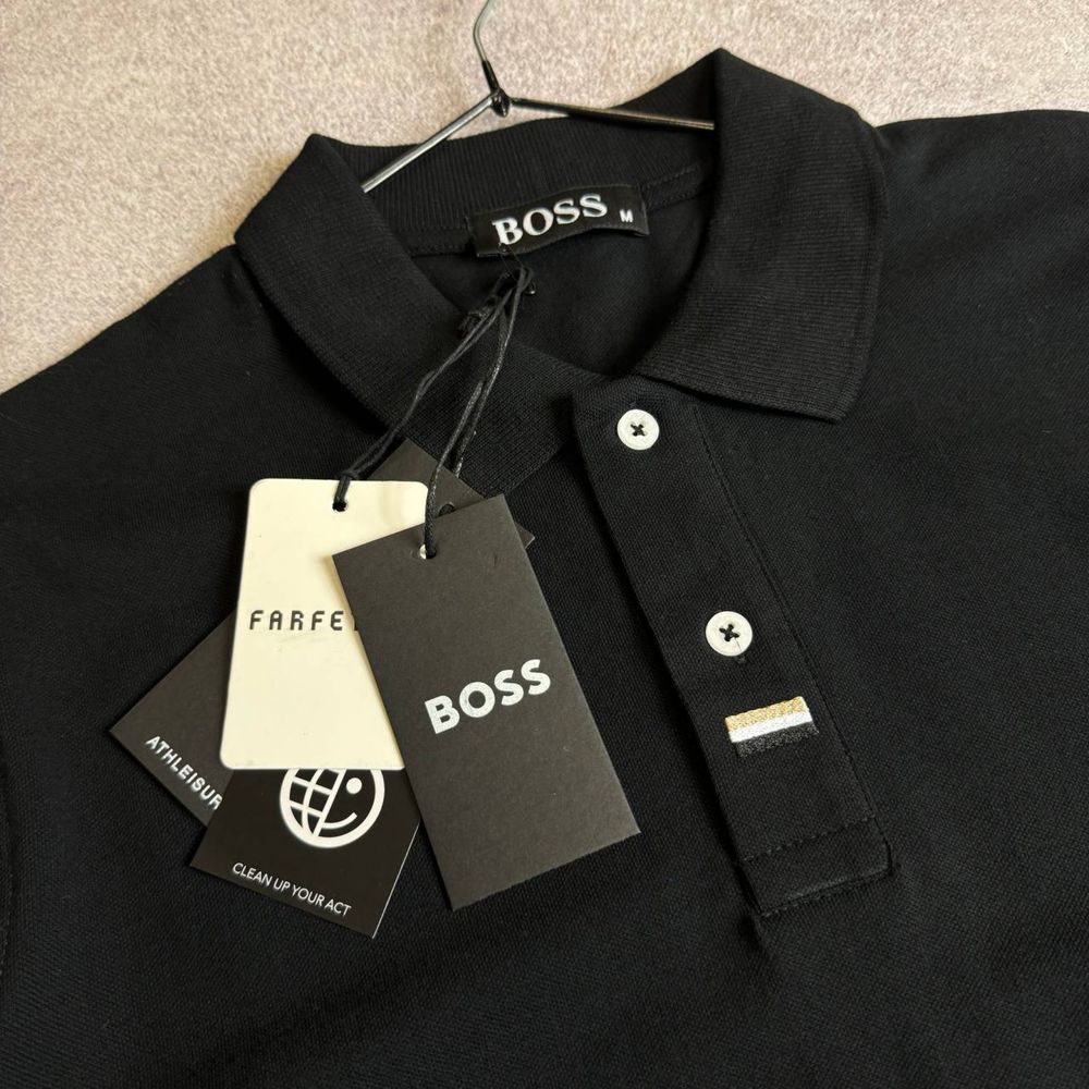 NEW COLLECTION 2024 мужское черное поло Hugo Boss размеры: s-xxl