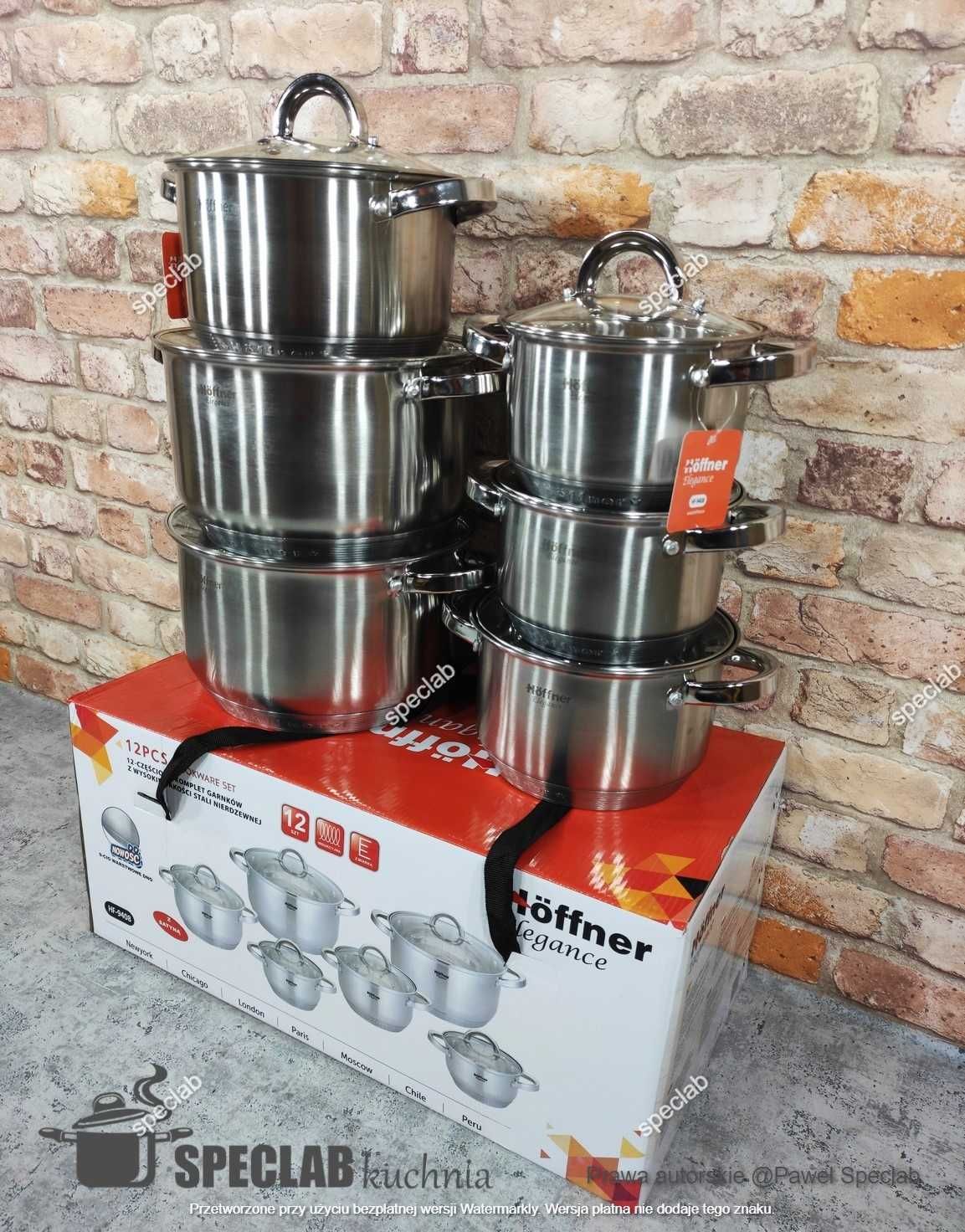 Zestaw Garnków HOFFNER HF-9408 . Gaz, indukcja, halogen