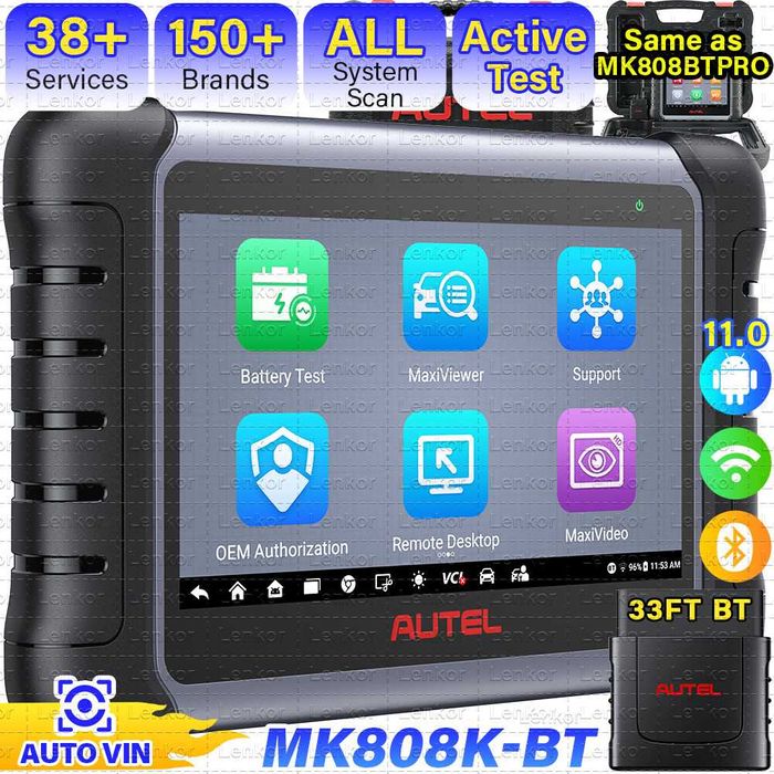 Máq. diagnóstico auto Autel MaxiCOM MK808K-BT Original Português