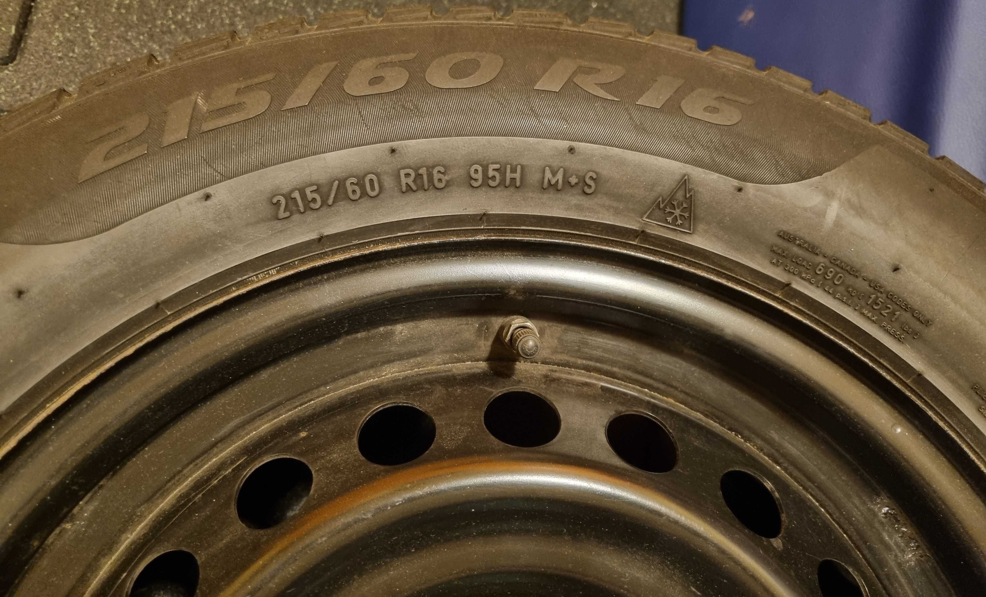 Koło zapasowe Felga Stal 6,50Jx16 5x114,3, Pirelli 215/60/R16 Zimowa