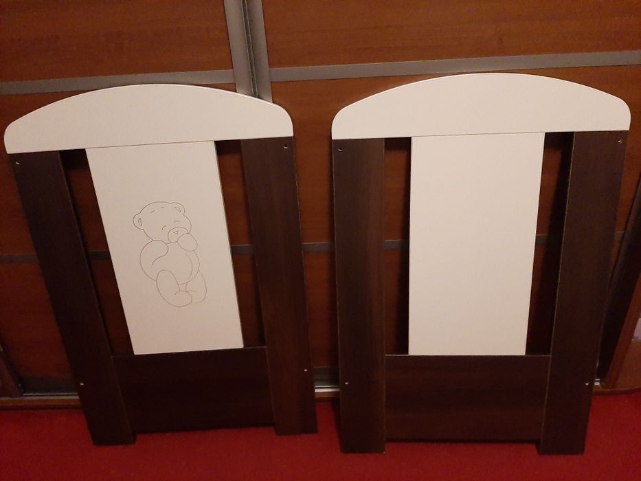 Drewniane łóżeczko 120x60 z misiem z szufladą