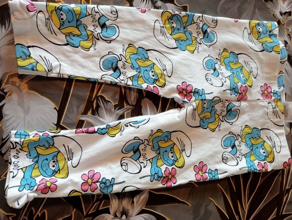 Legginsy rybaczki 3/4 dziewcz 2 szt 98 i 104