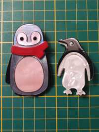 Broszka zestaw 2 sztuk pingwinki