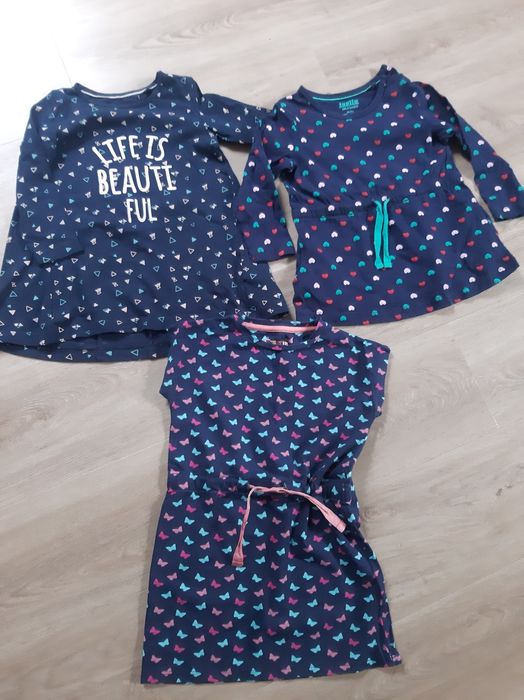 Sukienki 86/92 Lupilu 3szt. stan idealny