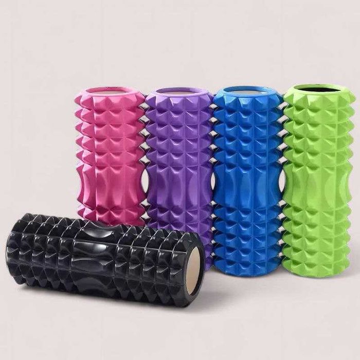 Массажный валик для ног спины EVA 33 х 12 см с выемкой под позвоночник