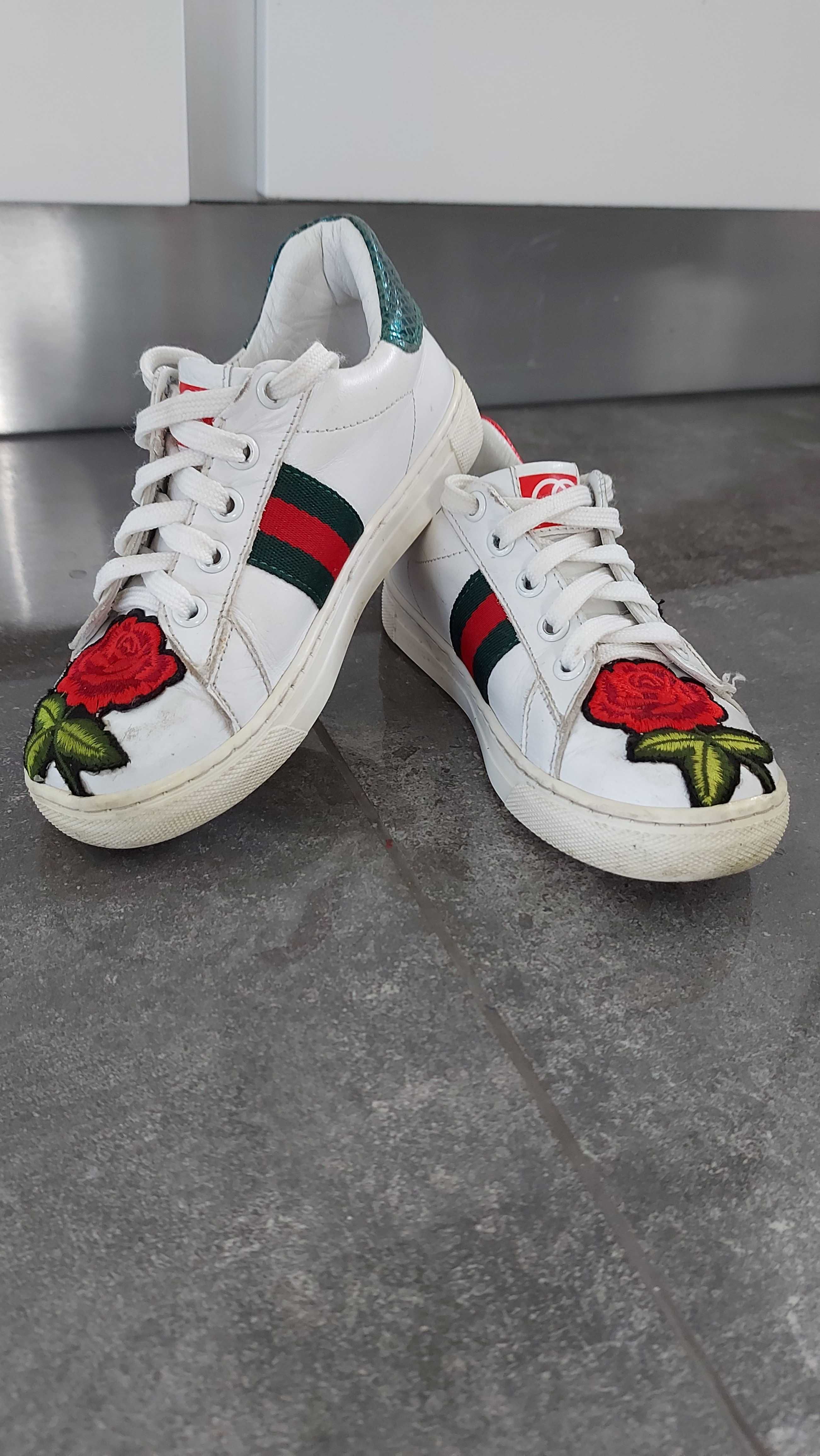 Gucci buty dla dziewczynki skórzane sneakersy Okazja!
