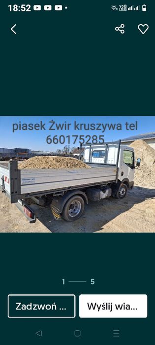 Piasek kopany płukany budowlany kamyk kliniec grys 2.8