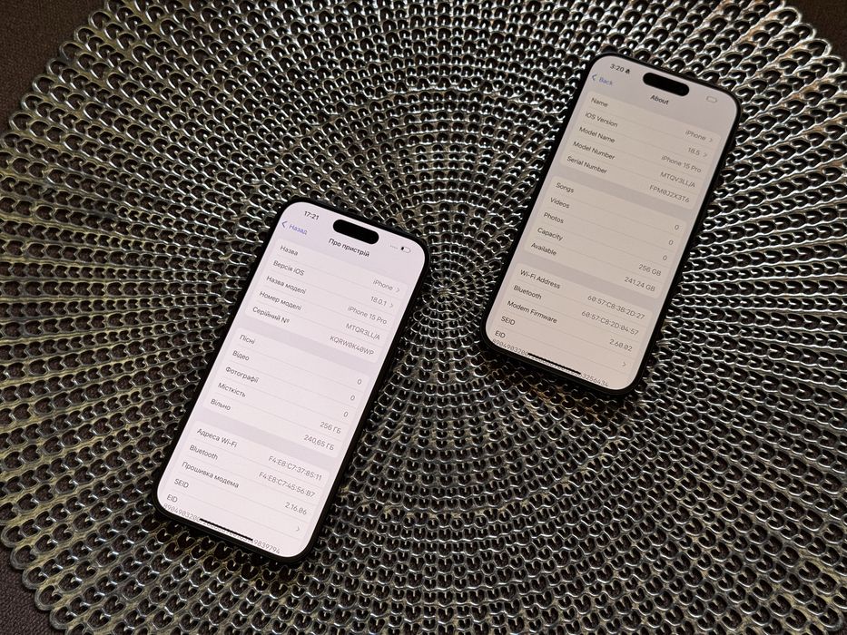 Apple Iphone 15 pro 256gb Black blue Neverlock Батарея 91%