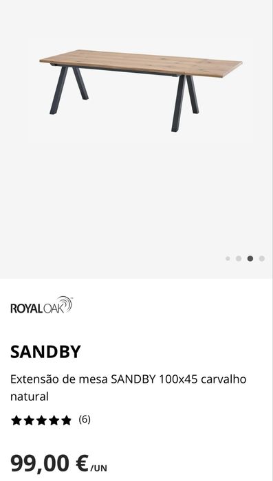 Mesa de jantar 4 lugares + extensão adicional JSKY (oferta do banco)