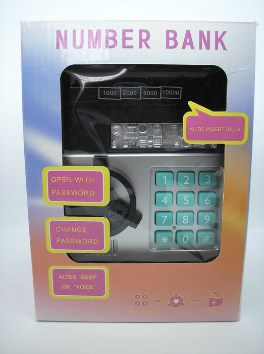 Игрушка сейф копилка электронная с купюроприемником затягивает купюры