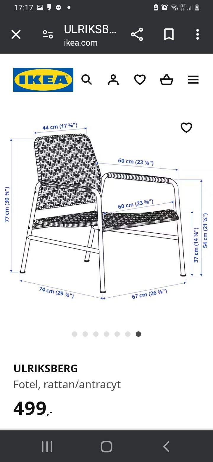 Fotel-krzesło rattanowy IKEA