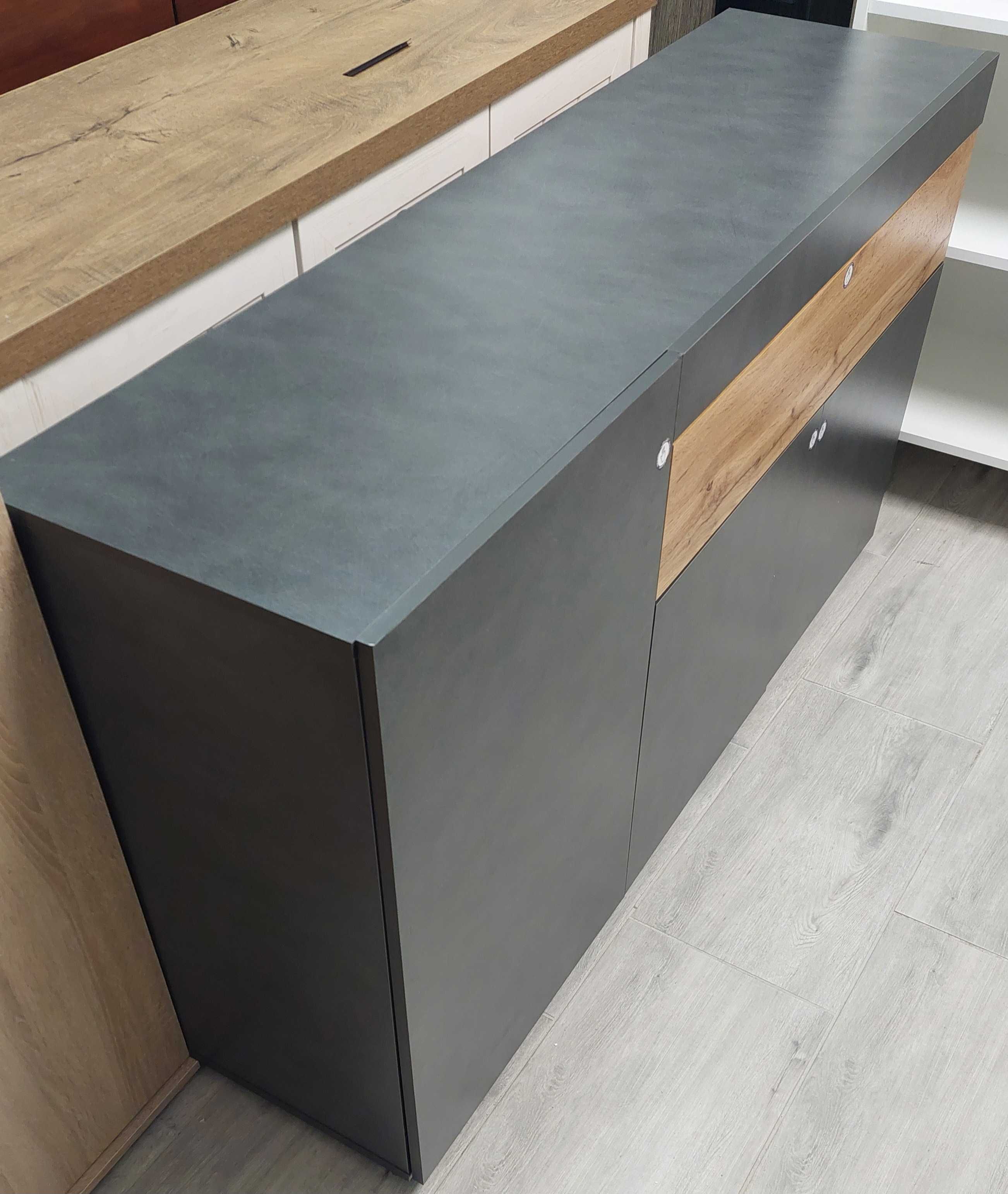 komoda 3d1sz antracyt/dąb wotan nowa niższa cena