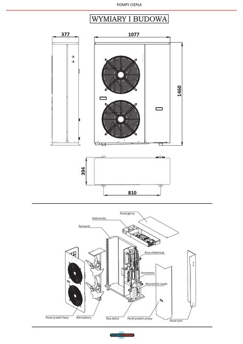 POMPA CIEPŁA MONOBLOK 18kW 1F | ogrzewanie | Cwu | sprężarka Panasonic