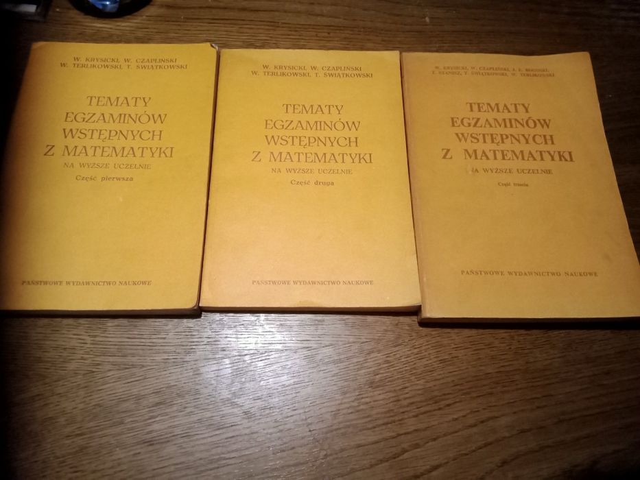 Krysicki Czapliński Tematy egzaminów wstępnych z matematyki