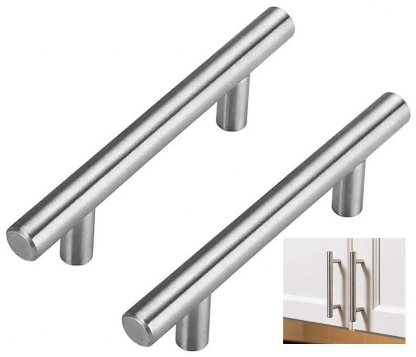 15x Uchwyty Meblowe SrebrneStal Nierdzewna 96mm Kwadratowe Nowoczesne