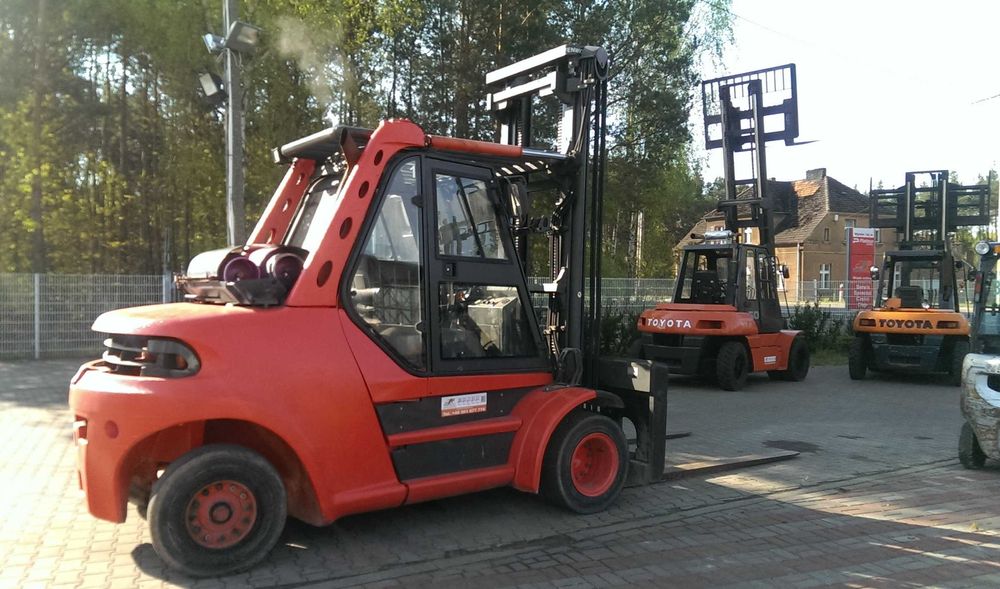 Wynajem wózka widłowego 8T (Linde H80-900), rozładunek maszyn
