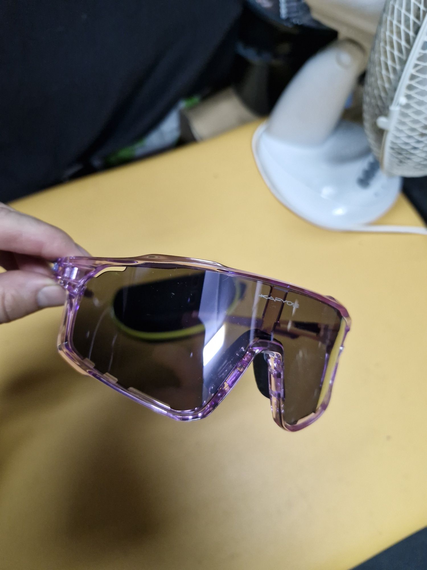 Piękne nowe różowo fioletowe okulary kolarskie Kapvoe UV400 30g
