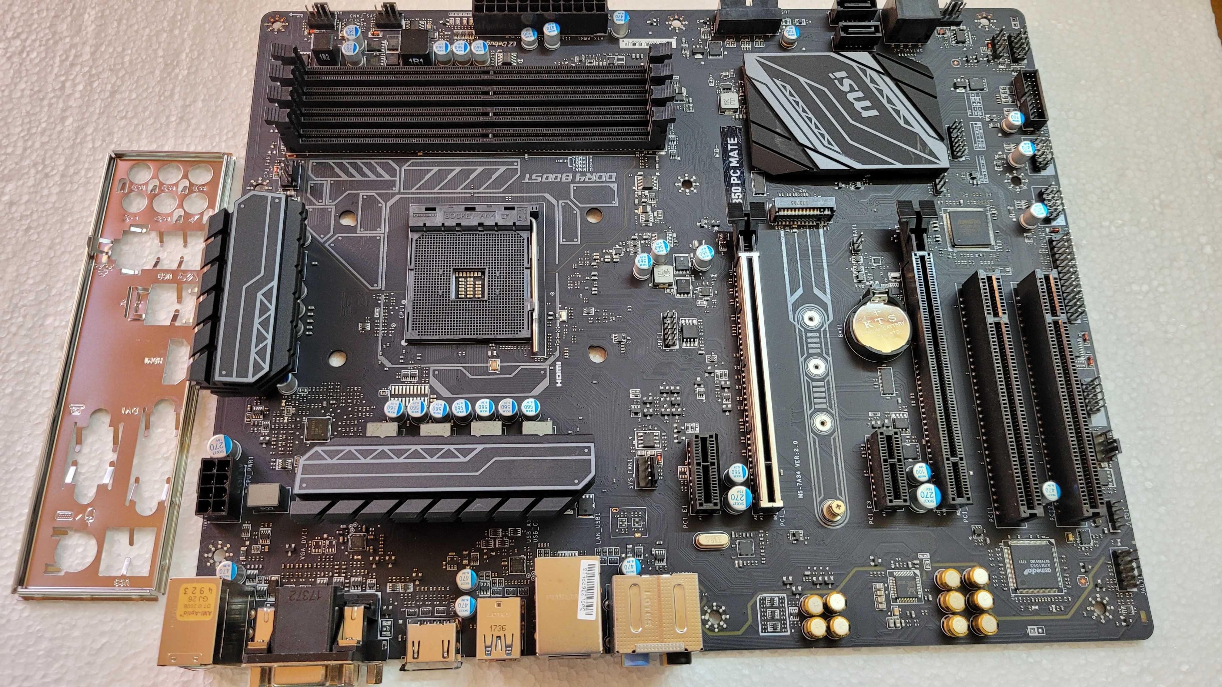 TOP Материнская плата MSI B350 PC Mate (sAM4, AMD B350, PCI-Ex16 M2)