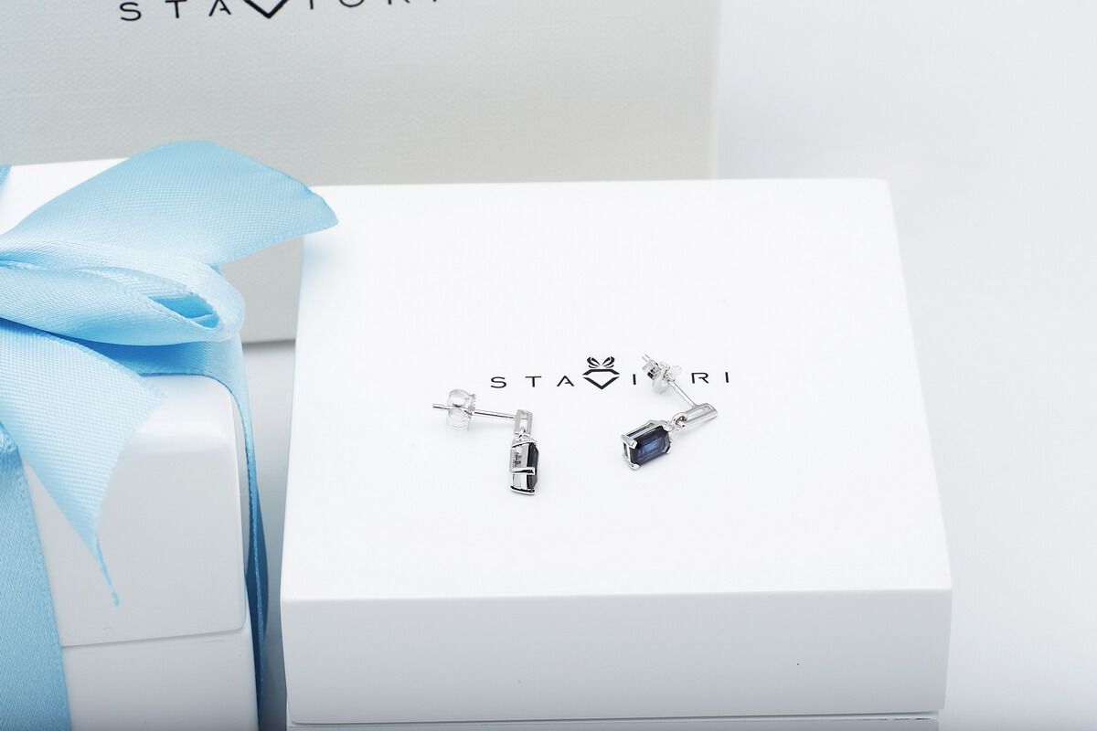 Złote kolczyki Staviori z diamentem